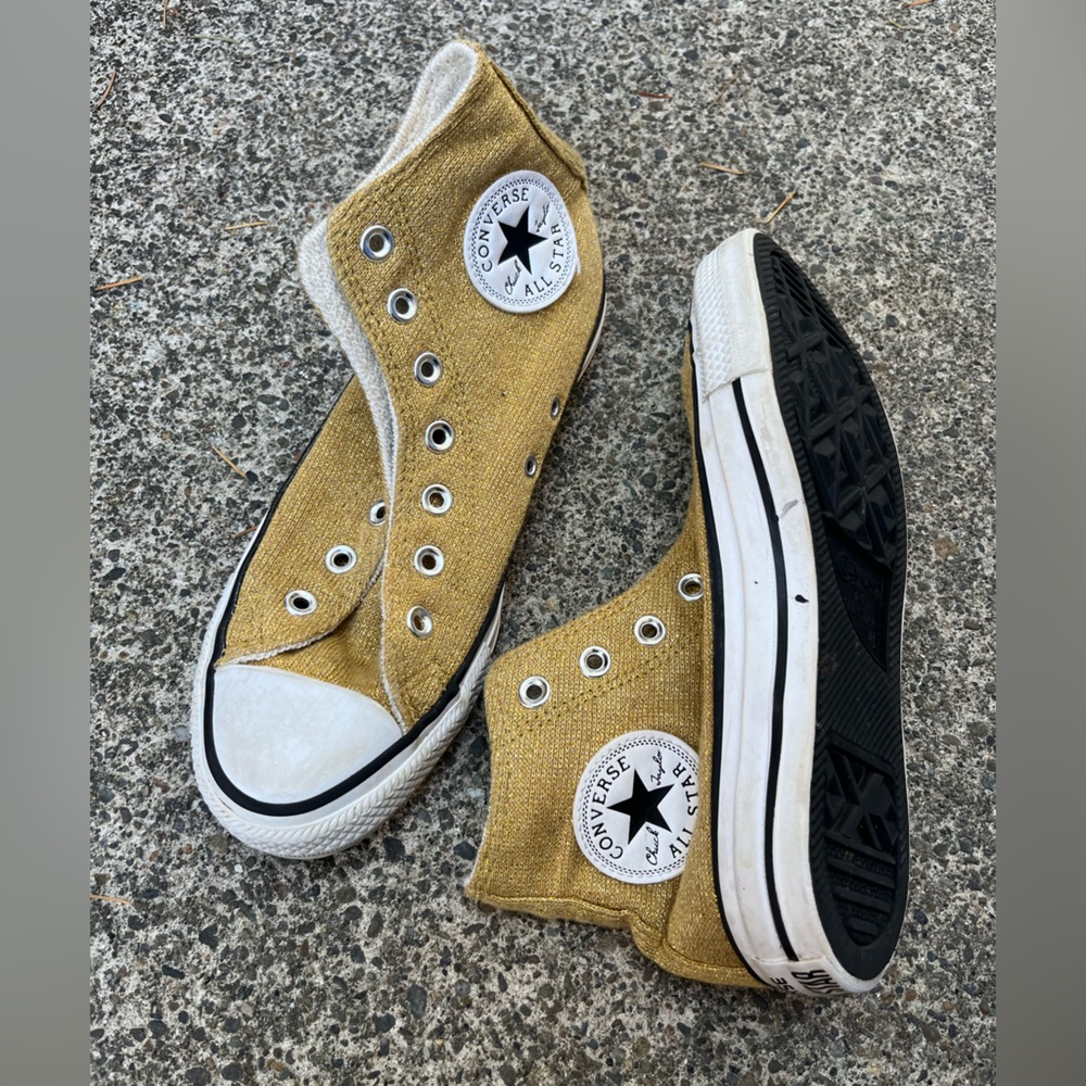 Converse High-Tops Gold Glitter